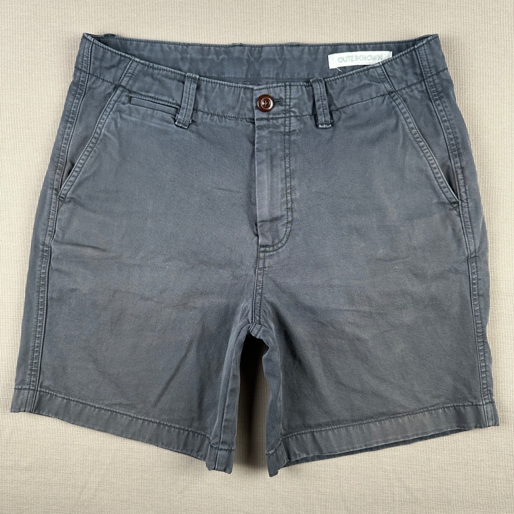 Outerknown Ambassador Organic Cotton Chino Shorts Mens 29 Charcoal Grey Faded